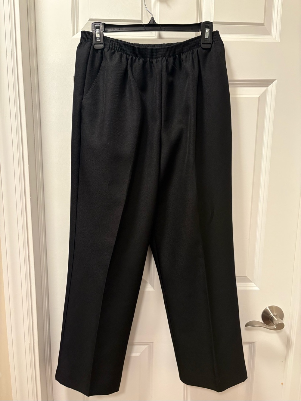 Alfred Dunner Black Elastic-Waist Dress Pants